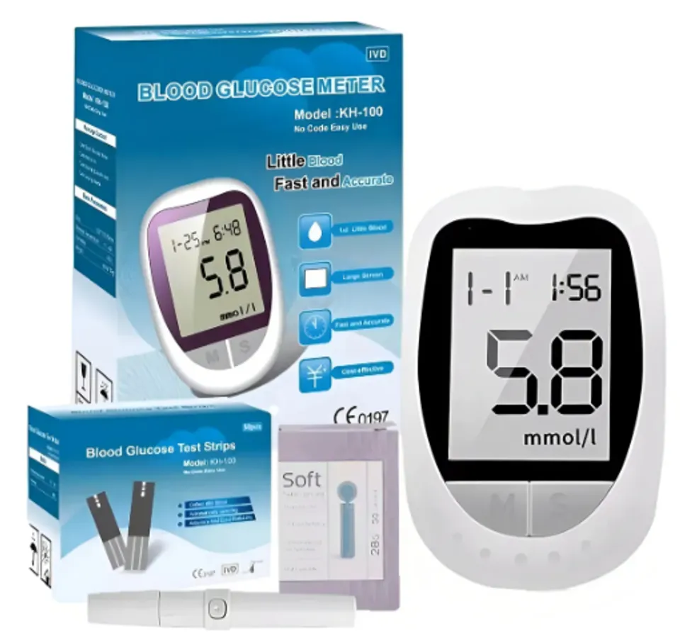 Glucometro Digital Medidor De Glucosa 50 Tiras Y 50 Lancetas