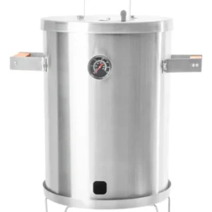 Asador Barril Ahumador Pequeño Acero Inox A Carbon 8 a 10 Libras Plateado
