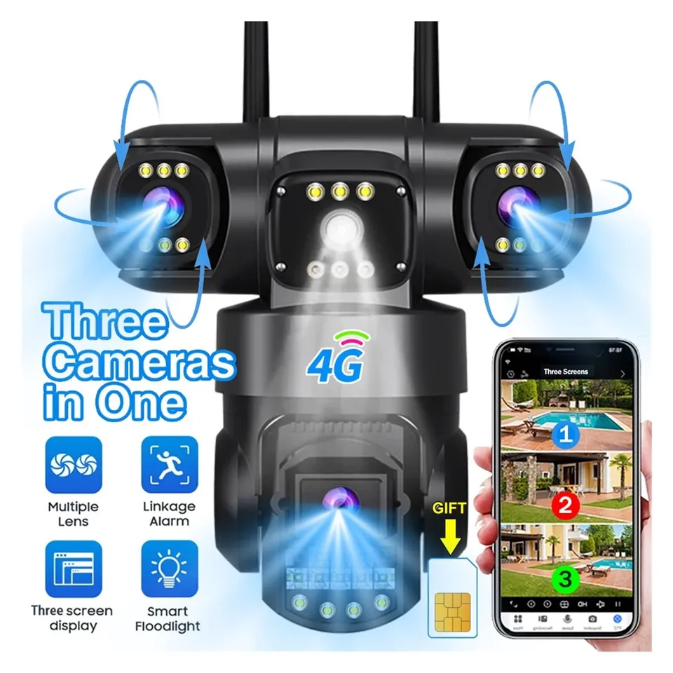 Cámara 4G con Tarjeta SIM, 12 MP, 6K, Tres Lentes - Image 2
