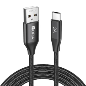 1 Hora 2M Cable USB C a USB A Carga Rápida 60W, Cable Tipo C 3A, Durable Nylon Tejido